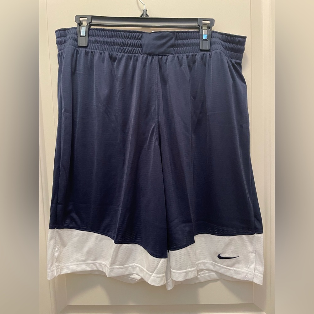 Nike Dri-Fit Navy and White Women’s Basketball Shorts - Size XL Tall